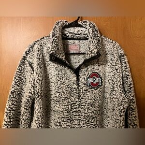 Ohio State Varsity Authentic Women's 1/4 Zip Faux Sherpa Pullover Size Large